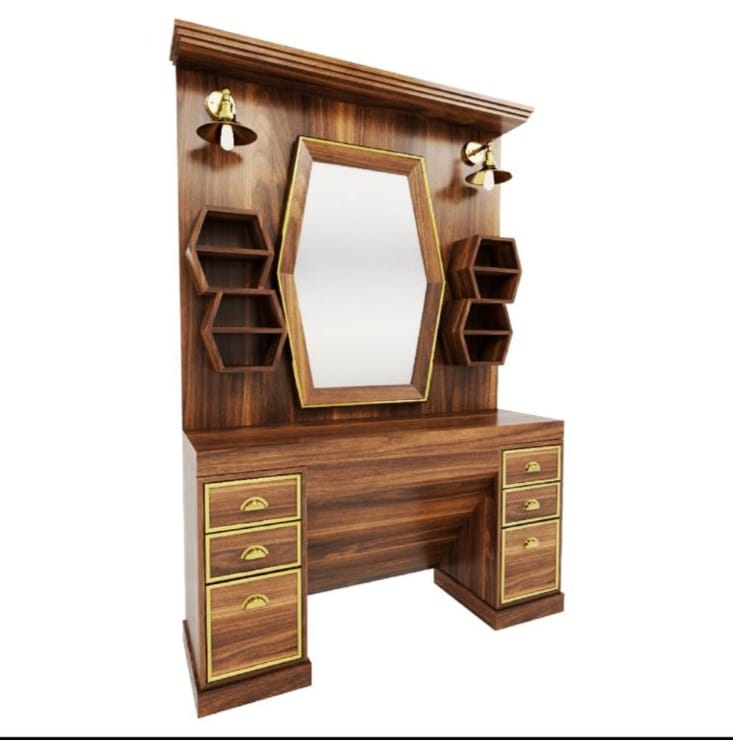 Hexa Walnut Barber Station