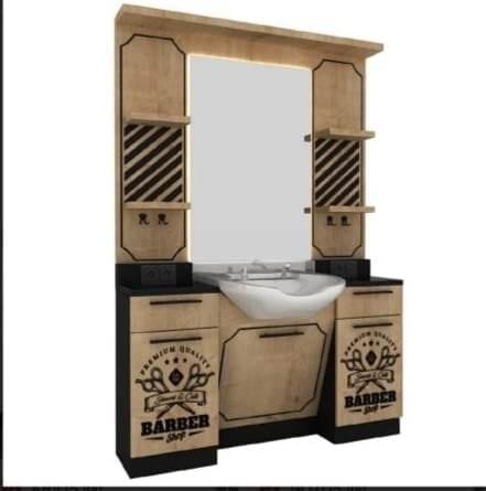 Classic Oak Barber Station